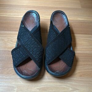 Bzees Criss-Cross Black Wedges | 10W